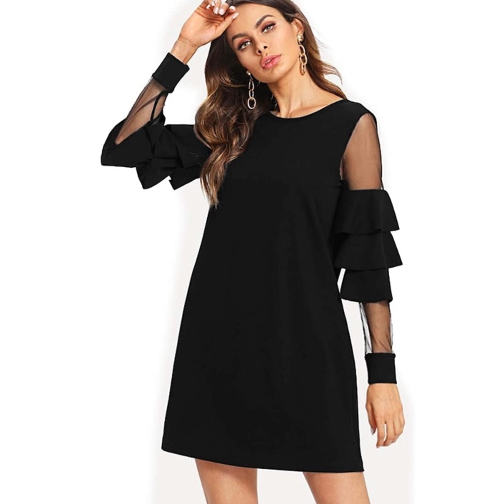 1 SIZE SMALL LEFT Sheer Sleeved Little Black Dress